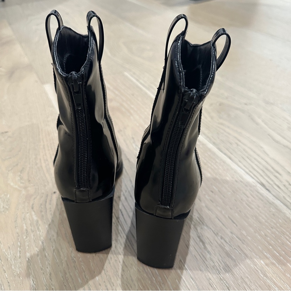 Black western style pointed toe booties - Picture 4 of 5